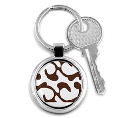 Abstract Pattern Beige Swirl T- Shirt Abstract Pattern Beige Swirl T- Shirt Key Chain (round) by EnriqueJohnson