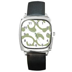 Abstract Pattern Green Swirl T- Shirt Abstract Pattern Green Swirl T- Shirt Square Metal Watch by EnriqueJohnson