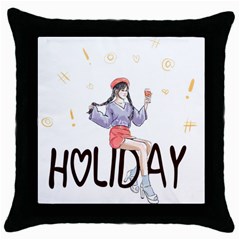 Holiday Throw Pillow Case (black)