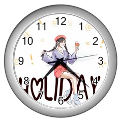 Holiday Wall Clock (silver) by SychEva