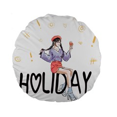 Holiday Standard 15  Premium Flano Round Cushions by SychEva