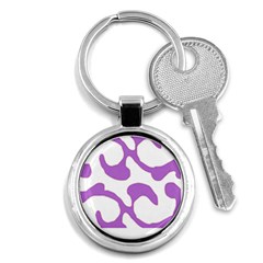 Abstract Pattern Purple Swirl T- Shirt Abstract Pattern Purple Swirl T- Shirt Key Chain (round) by EnriqueJohnson