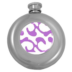 Abstract Pattern Purple Swirl T- Shirt Abstract Pattern Purple Swirl T- Shirt Round Hip Flask (5 Oz) by EnriqueJohnson