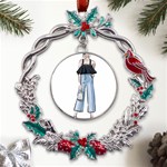 Let’s Go Metal X mas Wreath Holly leaf Ornament Front