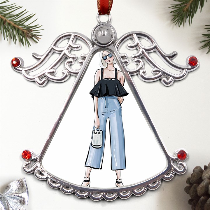 Let’s Go Metal Angel with Crystal Ornament