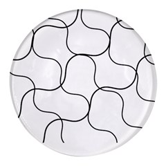 Abstract Pattern T- Shirt Abstract Pattern2 Round Glass Fridge Magnet (4 Pack)