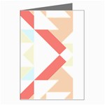 Abstract Pattern T- Shirt Hourglass Pattern  Desert Tones Abstract  Brown And Green  Soft Furnishing Greeting Card Left