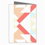 Abstract Pattern T- Shirt Hourglass Pattern  Desert Tones Abstract  Brown And Green  Soft Furnishing Greeting Card Right