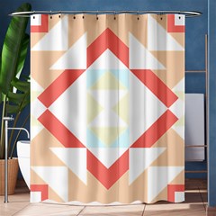 Abstract Pattern T- Shirt Hourglass Pattern  Desert Tones Abstract  Brown And Green  Soft Furnishing Shower Curtain 60  X 72  (medium)  by EnriqueJohnson