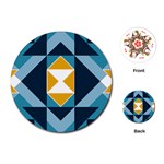 Abstract Pattern T- Shirt Hourglass Pattern  Sunburst Tones Abstract  Blue And Gold  Soft Furnishing Playing Cards Single Design (Round) Front