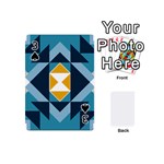 Abstract Pattern T- Shirt Hourglass Pattern  Sunburst Tones Abstract  Blue And Gold  Soft Furnishing Playing Cards 54 Designs (Mini) Front - Spade3