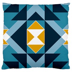 Abstract Pattern T- Shirt Hourglass Pattern  Sunburst Tones Abstract  Blue And Gold  Soft Furnishing Standard Premium Plush Fleece Cushion Case (one Side)