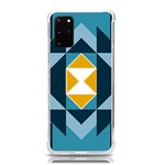 Abstract Pattern T- Shirt Hourglass Pattern  Sunburst Tones Abstract  Blue And Gold  Soft Furnishing Samsung Galaxy S20Plus 6.7 Inch TPU UV Case Front