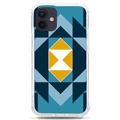 Abstract Pattern T- Shirt Hourglass Pattern  Sunburst Tones Abstract  Blue And Gold  Soft Furnishing Iphone 12 Mini Tpu Uv Print Case	 by EnriqueJohnson