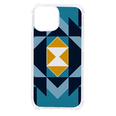 Abstract Pattern T- Shirt Hourglass Pattern  Sunburst Tones Abstract  Blue And Gold  Soft Furnishing Iphone 13 Mini Tpu Uv Print Case