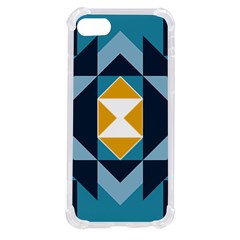 Abstract Pattern T- Shirt Hourglass Pattern  Sunburst Tones Abstract  Blue And Gold  Soft Furnishing Iphone Se