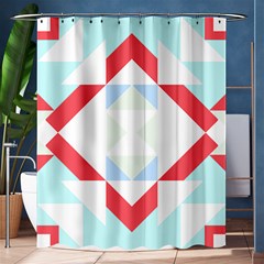 Abstract Pattern T- Shirt Hourglass Pattern  Urban Tones Abstract  Blue And Red  Soft Furnishings 4 Shower Curtain 60  X 72  (medium)  by EnriqueJohnson