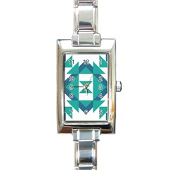 Abstract Pattern T- Shirt Hourglass Pattern Rectangle Italian Charm Watch by EnriqueJohnson