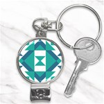 Abstract Pattern T- Shirt Hourglass Pattern Nail Clippers Key Chain Front