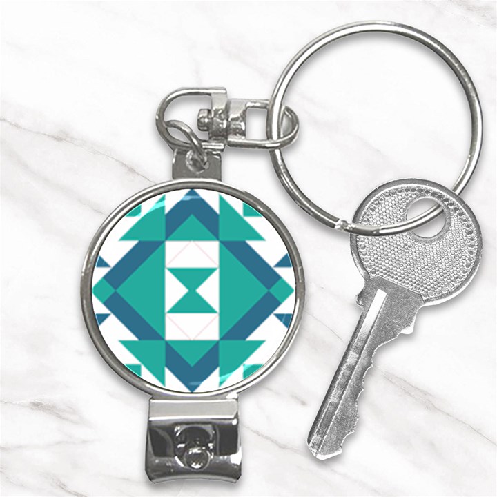 Abstract Pattern T- Shirt Hourglass Pattern Nail Clippers Key Chain