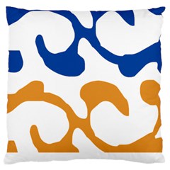 Abstract Swirl Gold And Blue Pattern T- Shirt Abstract Swirl Gold And Blue Pattern T- Shirt Large Premium Plush Fleece Cushion Case (two Sides) by EnriqueJohnson