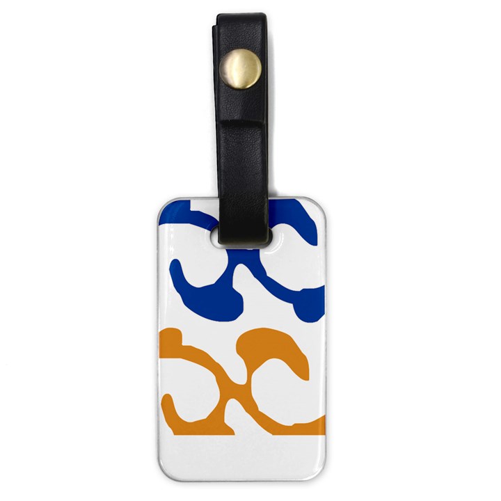 Abstract Swirl Gold And Blue Pattern T- Shirt Abstract Swirl Gold And Blue Pattern T- Shirt Luggage Tag (one side)