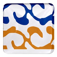 Abstract Swirl Gold And Blue Pattern T- Shirt Abstract Swirl Gold And Blue Pattern T- Shirt Square Glass Fridge Magnet (4 Pack) by EnriqueJohnson