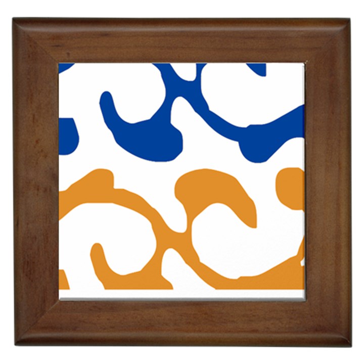 Abstract Swirl Gold And Blue Pattern T- Shirt Abstract Swirl Gold And Blue Pattern T- Shirt Framed Tile