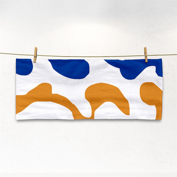 Abstract Swirl Gold And Blue Pattern T- Shirt Abstract Swirl Gold And Blue Pattern T- Shirt Hand Towel