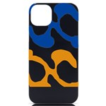 Abstract Swirl Gold And Blue Pattern T- Shirt Abstract Swirl Gold And Blue Pattern T- Shirt iPhone 14 Plus Black UV Print Case Front