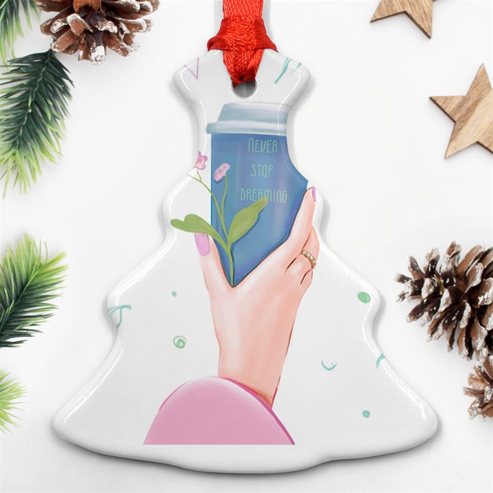 Never Stop Dreaming Christmas Tree Ornament (Two Sides)