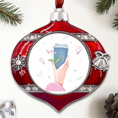 Never Stop Dreaming Metal Snowflake And Bell Red Ornament by SychEva