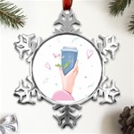 Never Stop Dreaming Metal Small Snowflake Ornament Front