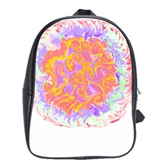 Abstract T- Shirt Circle Beauty In Abstract T- Shirt School Bag (large) by EnriqueJohnson