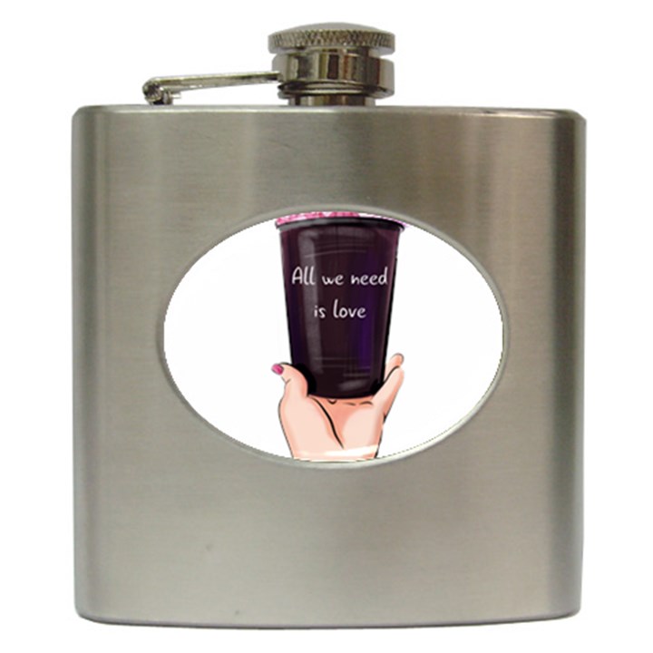 All You Need Is Love 2 Hip Flask (6 oz)