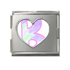 Abstract T- Shirt Cool Abstract Pattern Design 2 Mega Link Heart Italian Charm (18mm)