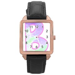 Abstract T- Shirt Cool Abstract Pattern Design 2 Rose Gold Leather Watch 