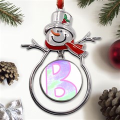 Abstract T- Shirt Cool Abstract Pattern Design 2 Metal Snowman Ornament