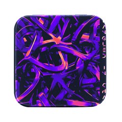 Abstract T- Shirt Entangled In Chaos T- Shirt Square Metal Box (black)