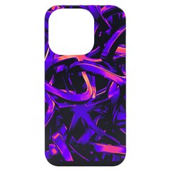 Abstract T- Shirt Entangled In Chaos T- Shirt Iphone 14 Pro Black Uv Print Case by EnriqueJohnson