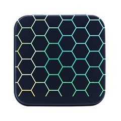 Abstract T- Shirt Honeycomb Pattern 4 Square Metal Box (black)