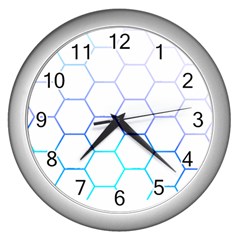 Abstract T- Shirt Honeycomb Pattern 6 Wall Clock (silver) by EnriqueJohnson