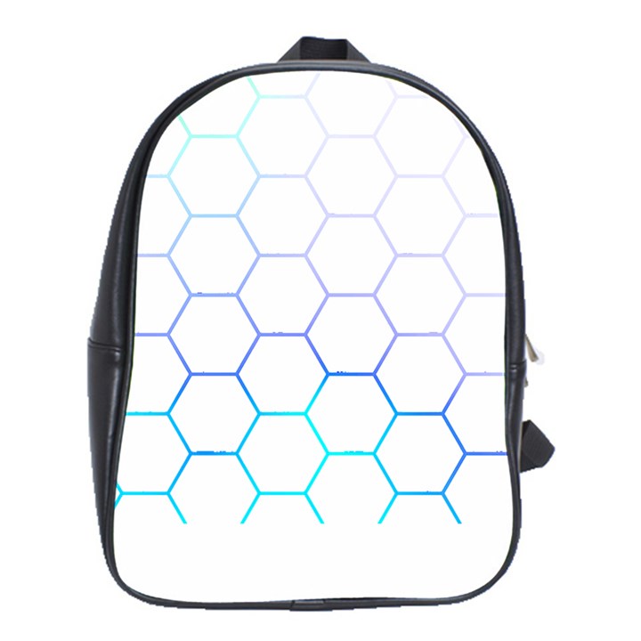 Abstract T- Shirt Honeycomb Pattern 6 School Bag (Large)