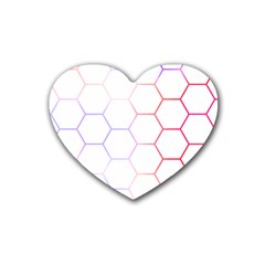 Abstract T- Shirt Honeycomb Pattern 7 Rubber Coaster (heart) by EnriqueJohnson