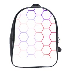 Abstract T- Shirt Honeycomb Pattern 7 School Bag (large) by EnriqueJohnson