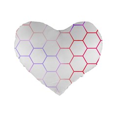 Abstract T- Shirt Honeycomb Pattern 7 Standard 16  Premium Flano Heart Shape Cushions by EnriqueJohnson