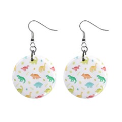 Animals Dinosaurs T-rex Pattern Mini Button Earrings by Pakjumat