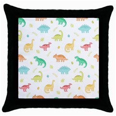 Animals Dinosaurs T-rex Pattern Throw Pillow Case (black) by Pakjumat