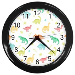 Animals Dinosaurs T-rex Pattern Wall Clock (black) by Pakjumat