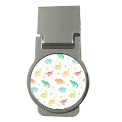 Animals Dinosaurs T-rex Pattern Money Clips (round)  by Pakjumat